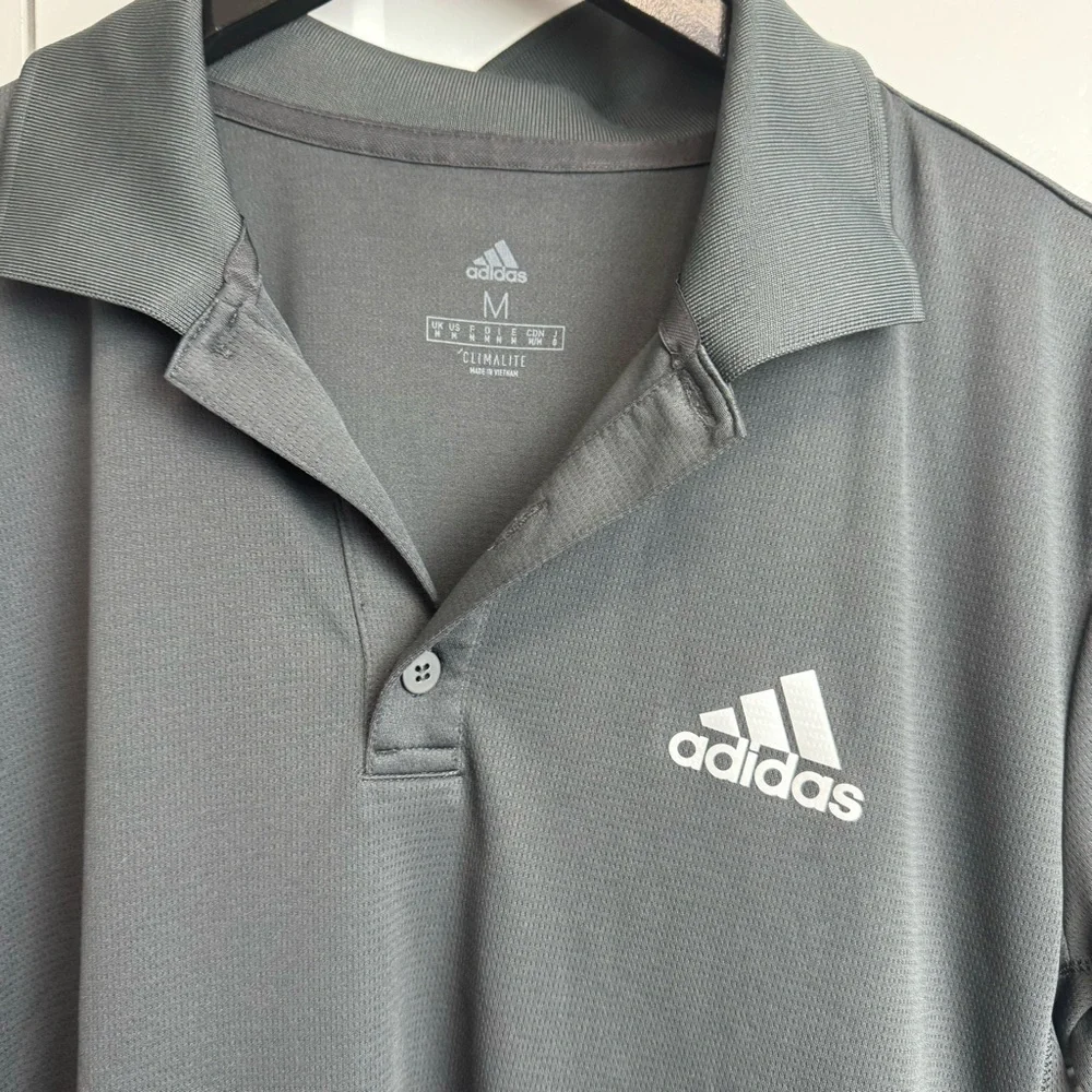 Adidas Club Rib Polo EC3025 CLIMALITE Dark Gray Size Medium